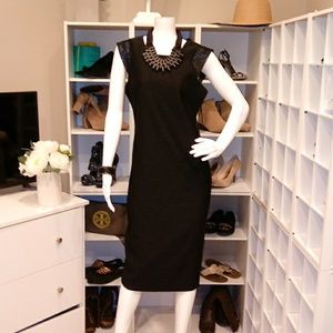 SANS SOUCI MESH DETAIL SLEEVE DRESS L